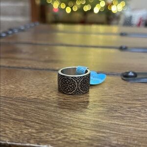 Brighton Silver Black Patterned Ring